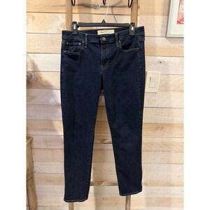 Gap 1969 Real Straight Jeans Womens 28 Short Dark Wash Indigo Stretch Denim